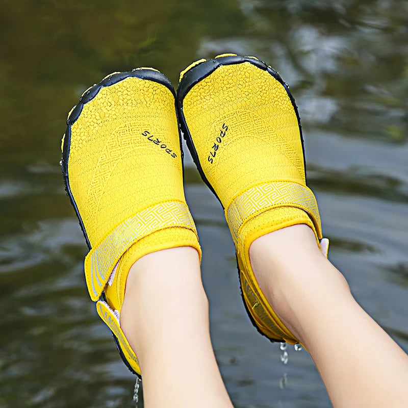 Men Women Elastic Beach Barefoot Seaside Aqua Shoe Quick-Dry Breathable Surf Wading Shoe Non Slip Upstream Swimming Water Shoe