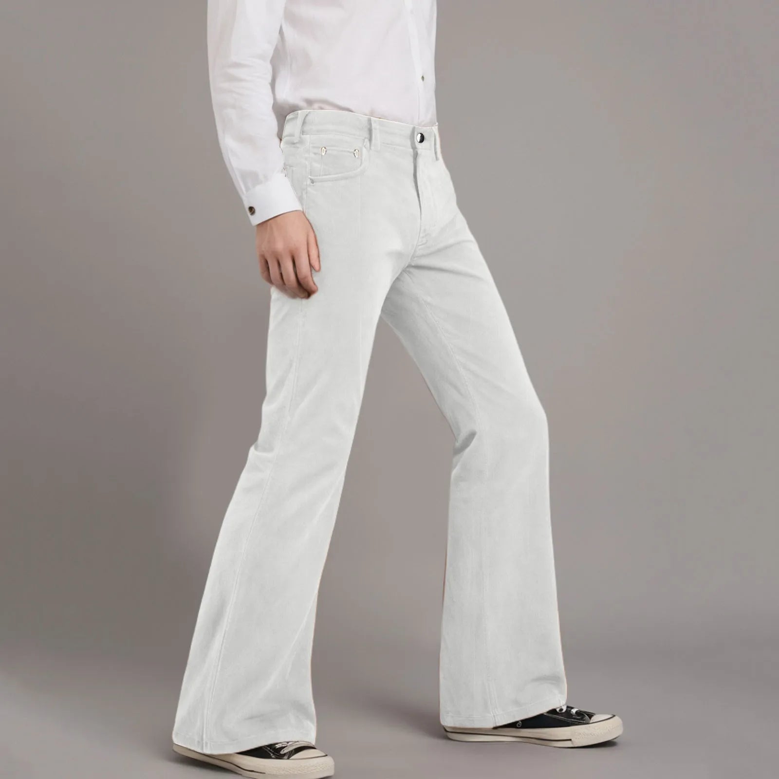 Fall Slim Fit Flared Pants Men Classic Fashion Handsome Long Fittness Trousers Hundred Matching Outdoor Trendy Plush Apparel