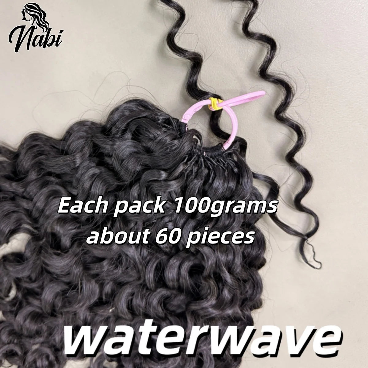 NABI Pre-Separated Crochet Human Hair Bundle Miracle Knots Braiding 14-18inch Water Wave Curly 100% Human Hair for Women