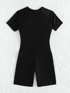Short Sleeve Surfing Swimsuit 2025 Slim Bodysuit Swimwear Women One Pieces Rashguard Diving Clothes Bathing Swimming Swim Suit