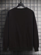 Men's autumn and winter thick velvet warm and fashionable casual loose Paris print round neck long sleeved pullover