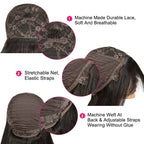 Bone Straight Cheap Wigs 180 Density Full Machine Made Human Hair Wig With Bangs On Clearance Sale Wigs For Women Wholesale BPHW