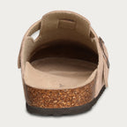 Comwarm Fashion Men's Suede Mules Slippers New Women Clogs Cork Insole Sandals With Arch Support Outdoor Beach Slides Home Shoes