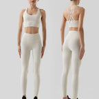 Women's 2 Piece Sports Set - High Waist Booty-Lifting Leggings with Back Pocket & Sports Bra Yoga/Gym/Running Workout Outfit