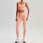 Women's Gym Workout Yoga Outfit Sets Naked feel fabric Beautiful Back Bra outdoor Running Fitness Butt-lifting Yoga Pants Suit