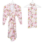 Maternity Robe,Matching Swaddle Set ,Mommy and Me Set, Floral Hospital Robe Bag,Baby Shower Gift,Mama Robe,Baby Girl Blanket