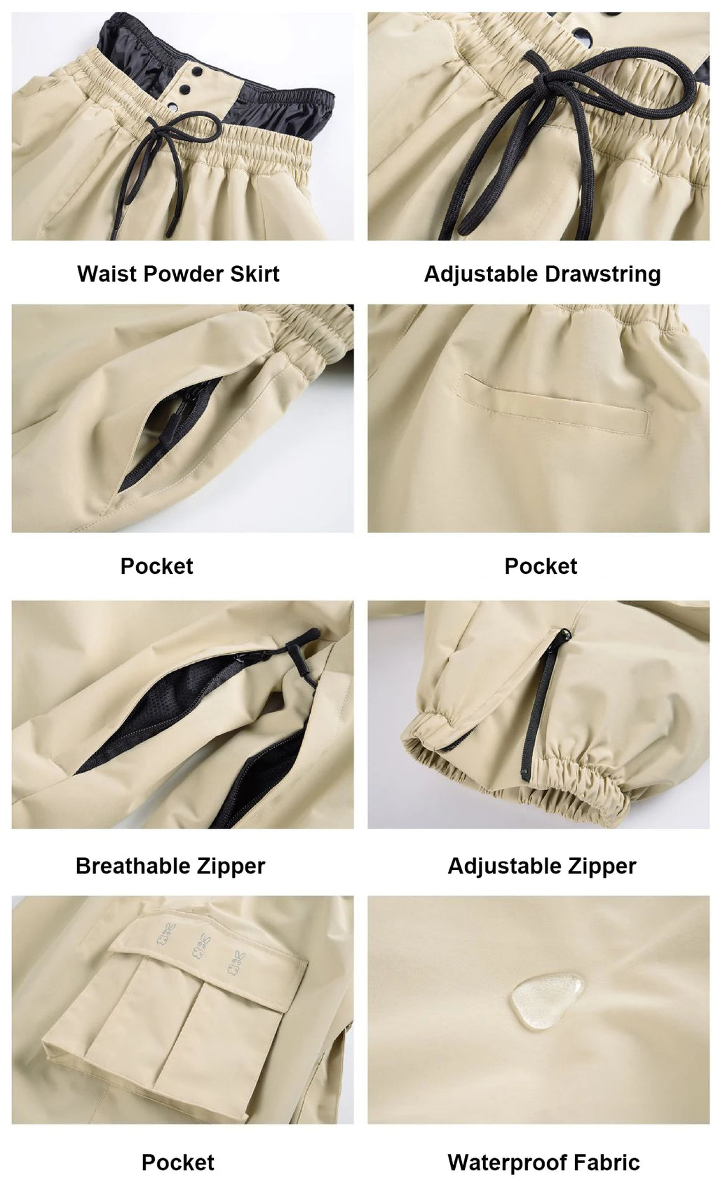 Oversize Winter Ski Pants 3L Snowboard Pant Thicken Thermal Waterproof Breathable Outdoor Sports Warm Women's Men's Ski Trousers