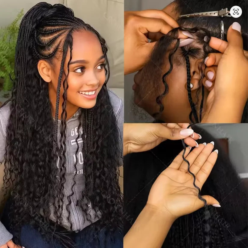 Brazilian Hair Kinky Curly Crochet Braiding Human Hair Deep Wave Crochet Human Hair Extensions Knotless Pre-Separated Crochet