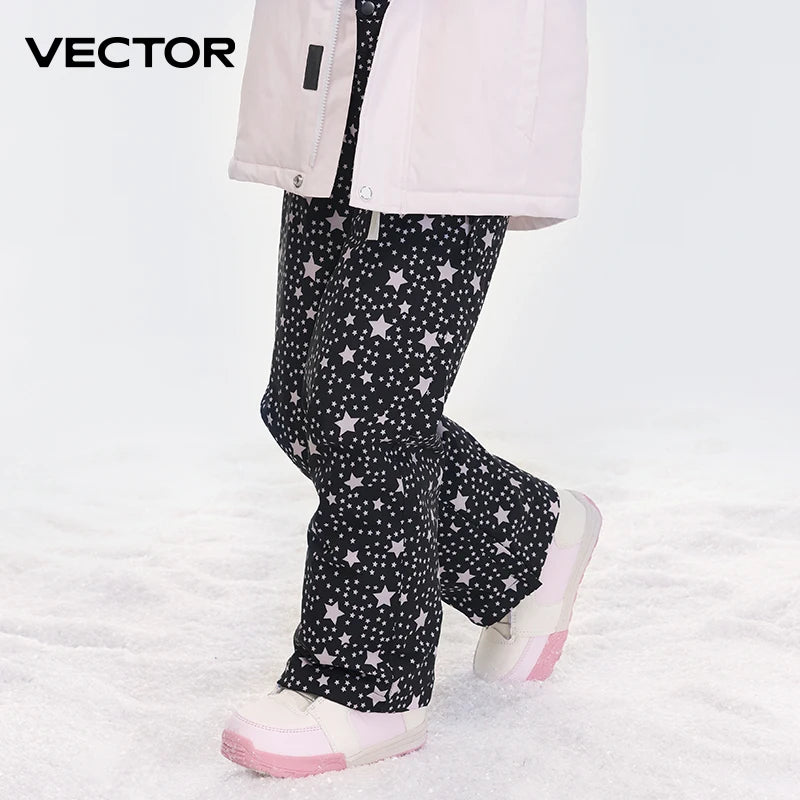 VECTOR Ski Pants Boys Girls Children Outdoor High-quality Windproof, Waterproof and Warm Snow Winter Ski Snowboard Pants Brand Secondary image