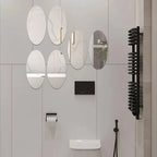 10pcs 3D Wall Sticker Mirror Oval  Acrylic High-definition tough Wall Sticker Home Bedroom Bathroom Self-adhesive Mirror