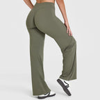 NCLAGEN Straight-Leg Pants Ultra Soft Butter Fabric Women's Mid-Waist Yoga Pants GYM Naked Feel Pilates Running Sport Trousers