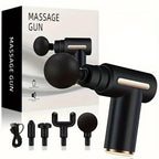 Mini Portable Handheld Fascia Gun USB Charging Percussion Massage Gun 6 Levels Intensity Noise Reduction Deep Muscle Pain Relief Vibration Massager for Body Neck Back Leg Fitness Slimming Men Women