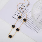 Hot Sale Stainless Steel Laser Five Leaf Flower Petal Adjustable Clover Bracelet Classic for Woman Girl Brand Jewelry Party Gift