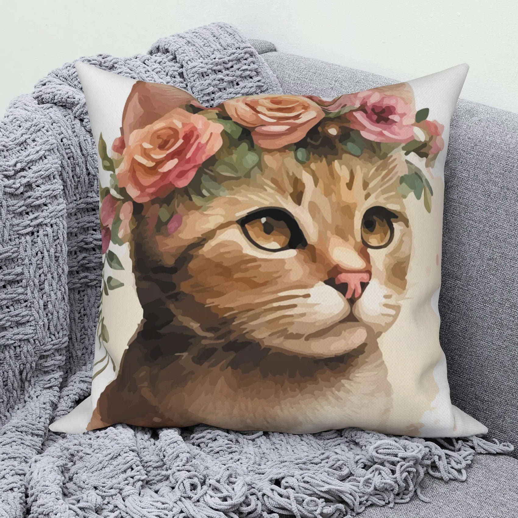 Modern Sofa Decorative Pillowcase Home Decor Set Cute Cat   Cushion Cover Throw Pillow