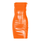 New 2026 Women Spring Summer Sexy Party Strapless Pu Leather Mini Dress For Women Sexy Streetwear Party Club Y2K Clothing