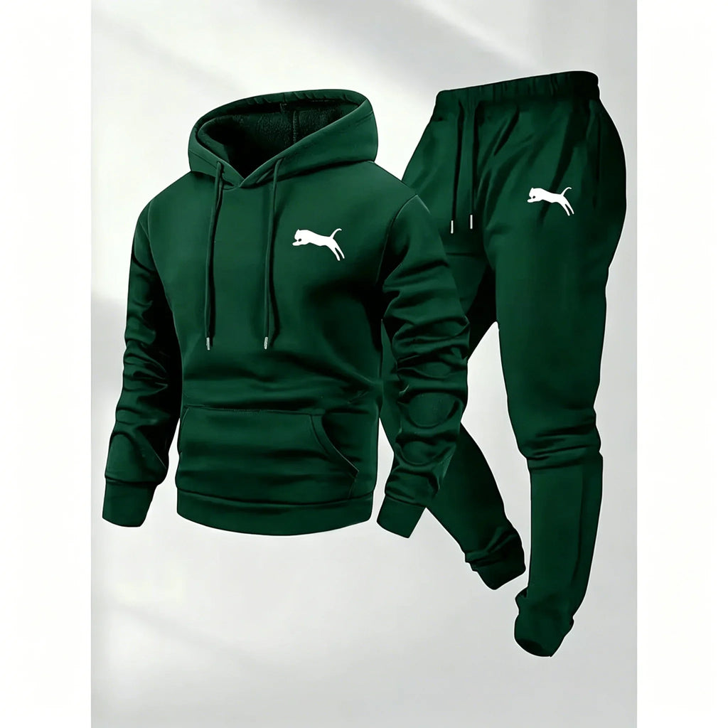 Hot Selling Men's Hooded Sweatshirt Pants Set Casual Tracksuit Streetwear Sportswear Fitness Jogger Outfit 2 Piece Warm Clothing