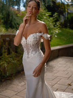 Vintage Wedding Dresses Satin Bridal Gowns Lace Appliques Off The Shoulder Robes Sweep Train Vestidos De Novia Customized 2026