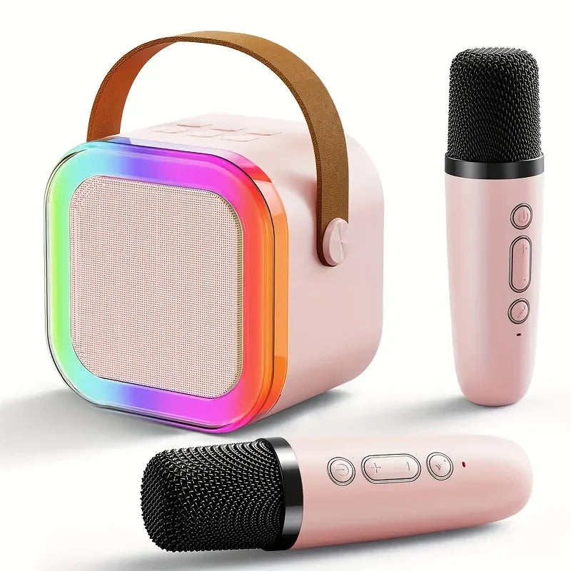 Wireless Karaoke Speaker, RGB Color Lighting, Two Microphones Rechargeable Battery, for Family Karaoke, Parties, Birthday Gifts Main image