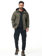 Men's Outdoor Waterproof Windbreak Jacket Lightweight Coat for Camping Hiking Cycling Fishing with Inner Pocket