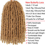 14 12 inch Butterfly Faux Locs Crochet Hair Braids Pre looped Distressed Goddess Butterfly Soft Locs Crochets Braids Cheveux Lok