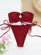 2026 Sexy Brazilian Bikini Sets Thong Swimsuit Women Swimwear Micro Bikinis Female Beachwear Solid G-string Bath Suits Bandeau