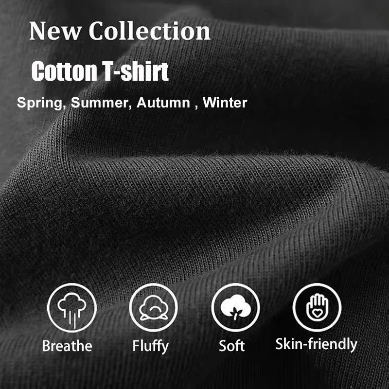 Octopus Orange Baseball Cap Cotton T-shirt - Japanese Style Pattern T-shirt - Casual Cotton Short-sleeved Round-neck T-shirt