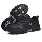 Shoes for Men 2026 New Men Sneakers Leather Waterproof Mountaineering Camping Hiking Shoes Thick Sole Comfortable Running Shoes