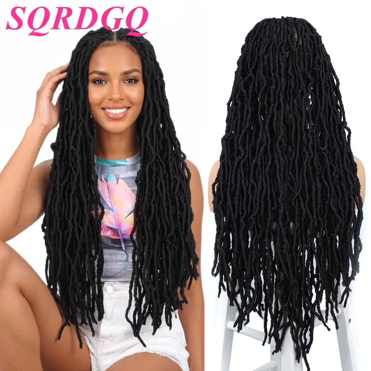 Dreadlocks Braided Wigs Synthetic Locs Full Lace Wig Female Braids Full Lace Wigs Women African Box Braids Hair Wigs For Woman Main image