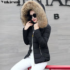 2026 Faux Fur Parkas Women Down Jacket clothes Womens Parkas Thicken Outerwear hooded Winter Coat Female Jacket Cotton padded