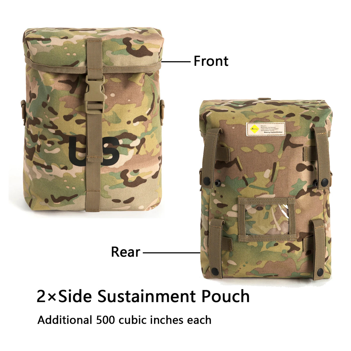 MT Military MOLLE Side Sustainment Accessory Pack 2Pcs Sustainment Supplies Pouch Army Utility Bags UPC / OCP