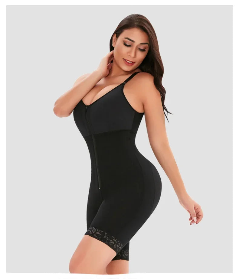 Women's Belly Tummy Control Butt Lifting Zipper Postpartum BodyShaper Fajas Colombian Double Compression Corset Waist Trainer