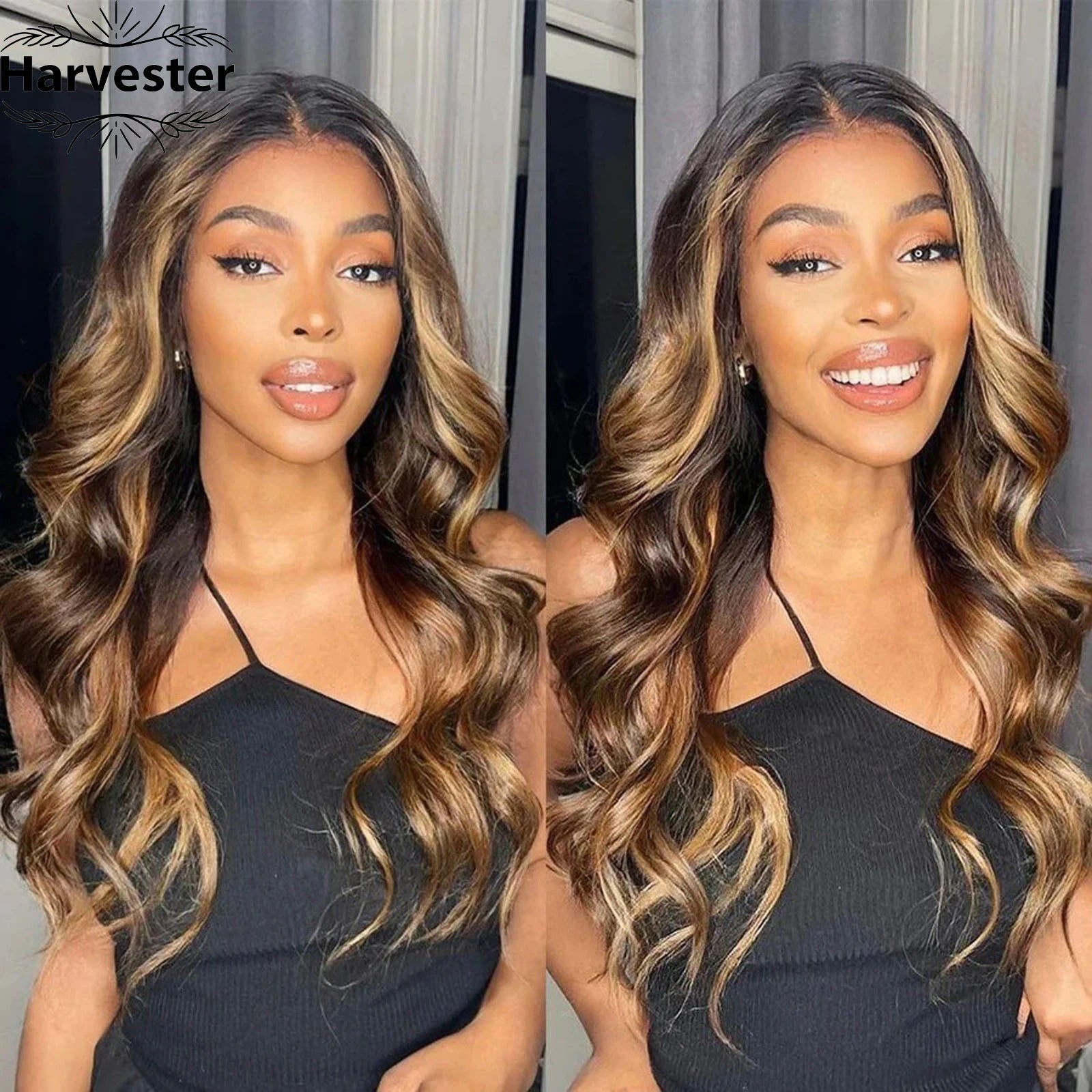 Highlight 13x6 Hd Lace Frontal Wig Human Hair Body Wave  Honey Blonde Brown Human Hair Wig P4/27 Colored Wig Main image