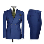 Men's Double Breasted Tuxedo Suit Shawl Lapel Slim Fit 2 Piece Blazer & Pants Formal Business Luxury Suits Casual Wedding Groom
