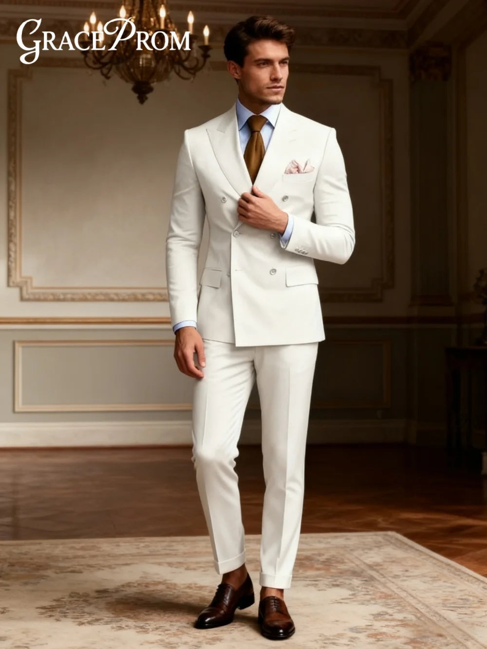 Fashionable Single-Breasted Men's Suit Set For Wedding Formal Business 2PCS Men's Suit Set Including Jacket Vest Pants Customize