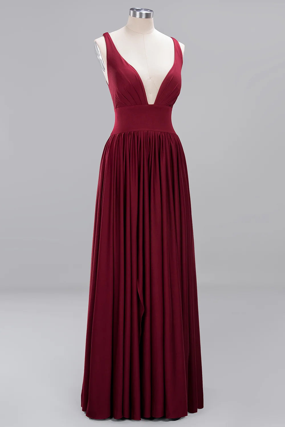 Women Evening Dresses 202 Sister Group Sexy Split V Neck Backless Sleeveless Formal Wedding Party Prom Gowns Bridesmaid Vestido