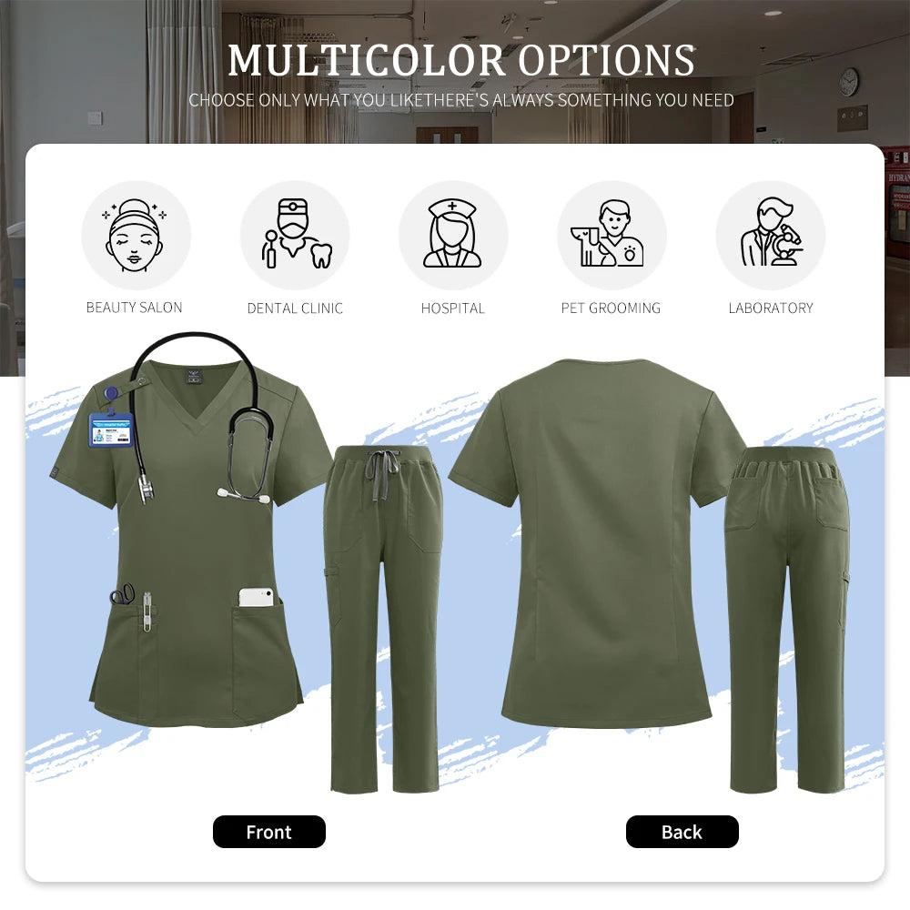 Pet Grooming Institution Room Scrubs Uniform Women Surgery Workwear Beauty Salon Work Clothes Nursing Scrub Medical Suits Unisex Secondary image