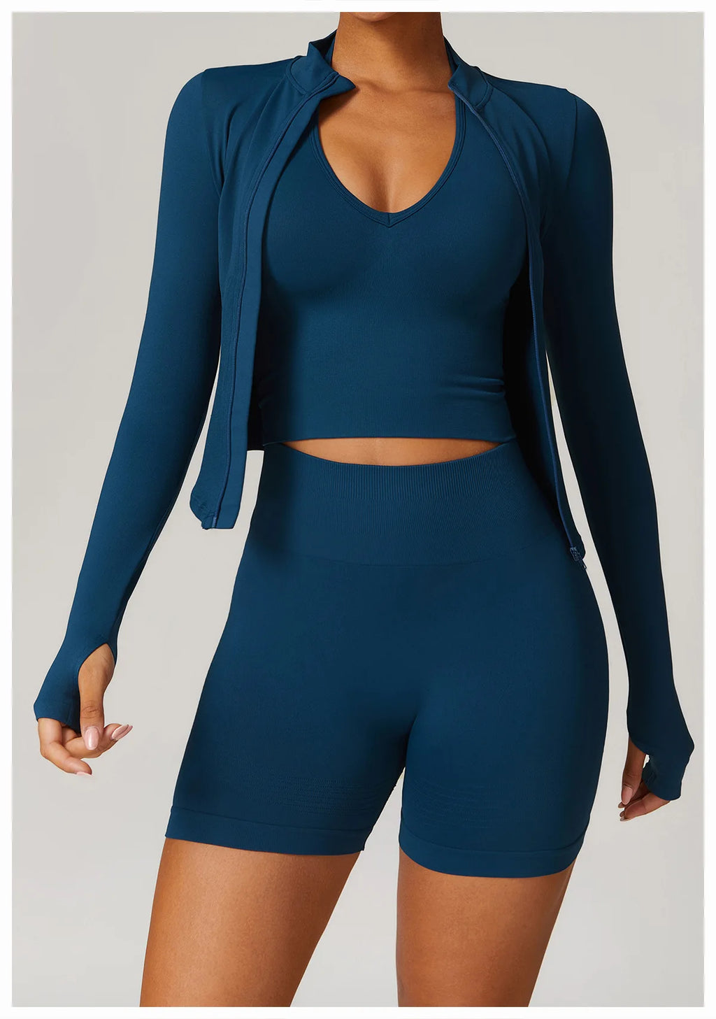 New Women Seamless Zipper Jacket Yoga Long Sleeved Gym Top Yoga Push Up Jacket Fitness Running Workout Sport Coat Women's Shirts