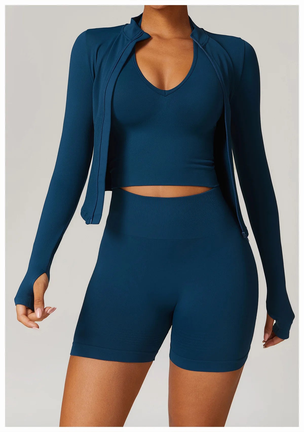 New Women Seamless Zipper Jacket Yoga Long Sleeved Gym Top Yoga Push Up Jacket Fitness Running Workout Sport Coat Women's Shirts