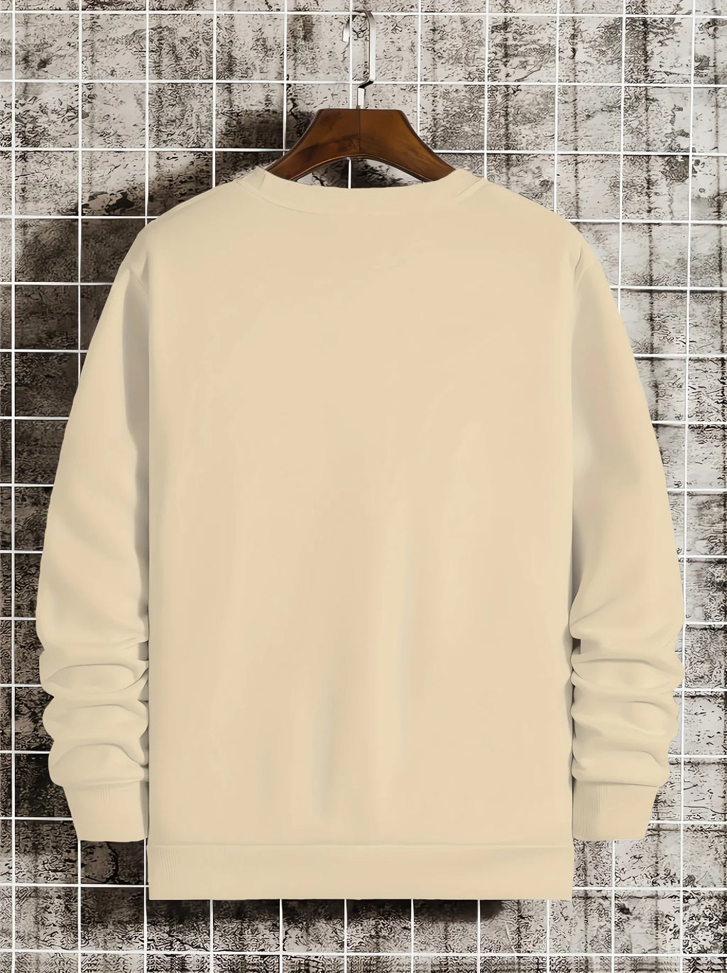 Men's autumn and winter fashionable casual loose freedom letter graphic printed long sleeved round neck sweatshirt