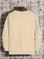 Men's autumn and winter fashionable casual loose freedom letter graphic printed long sleeved round neck sweatshirt