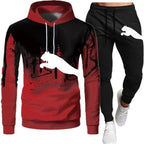 Spring and Autumn 2026 New Men's pullovers + jogging Pants two-piece set fashionable outdoor casual men's hooded sportswear set
