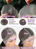 250 Density 13x6 HD Bone Straight Lace Front Wigs Human Hair Brazilian 40 42 Inch Glueless Lace Frontal Human Hair Wigs For Wome
