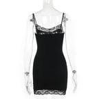 Goth Dark Streetwear Anime Skull Print Straps Mini Dress Fairy Lace Stitch Club Outfits Slim Sexy Bodycon Dresses Mall Gothic