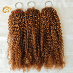 Honey Blonde Feather Crochet Human Hair Extensions Curly Invisible Miracle Knots Pre-Separated Crochet Hair for Women