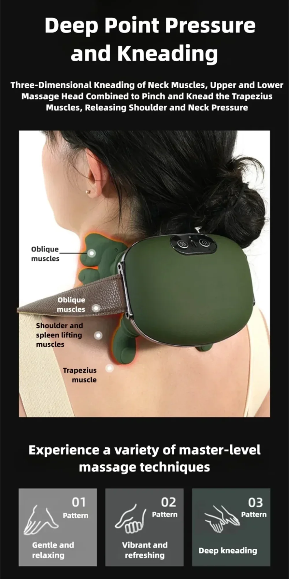 Bionic Finger Neck Shoulder Massager Wireless Neck Cervical Trapezius Kneading Massage Shawl Brushless Motor Neck masajeador