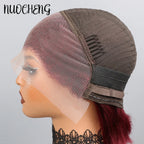 Bob Wig Human Hair 13X4 HD Lace Frontal Short Straight Lace Front Bob Wigs for Black Women Human Hair Wine Red 99J Burgundy
