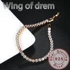 Dazzling 925 Sterling Silver Tennis Bracelet Rose Gold Shining Cubic Zirconia Bracelet Wedding Jewelry Gift
