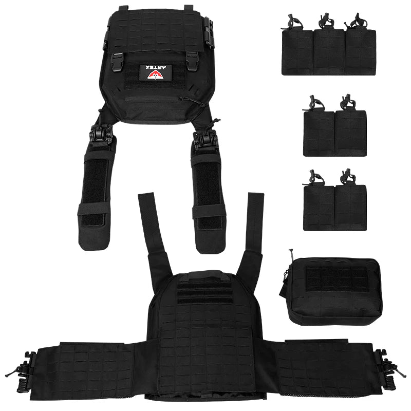 Artex New Combat Vest 6094 Quick Detachable Light Laser Cut Tactical Vest Black Gear to Carry Airsoft Carrier Combat equipment