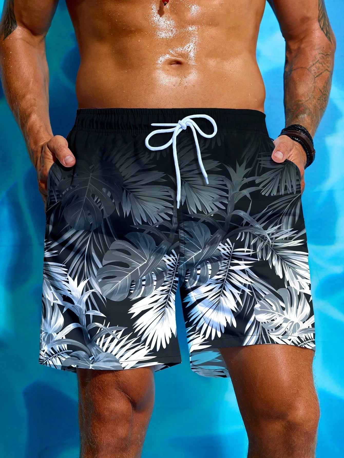 Tropical Plants 3D Print Board Shorts Men Oversized Surfing Drawstring Beach Sports Pants Swimwear Swimsuits Trunks Kid Clothing