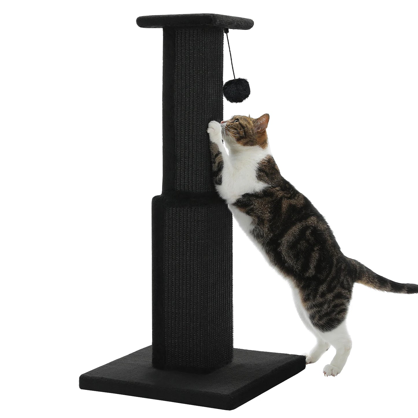 Large Cat Scratching Post for Indoor Cats Adults Ultimate Scratch Post with Woven Sisal Dangling Ball Tall Cat Scratcher Cat Toy